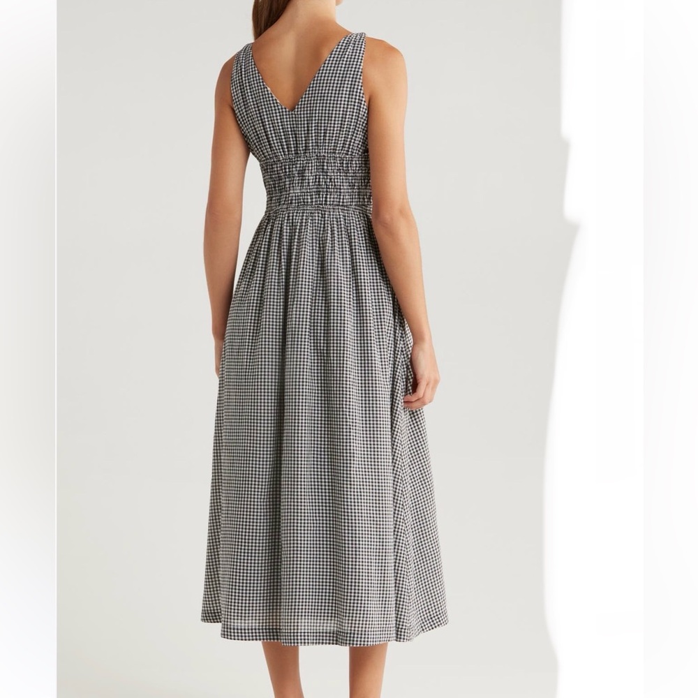 Lucky Brand V-Neck Smocked Waist Midi Dress - Picture 5 of 16